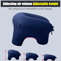 Miniatyrbild 7 av 8: Dreamscape Resekudde, Ergonomiskt Nackstöd i Memory Foam, Mjukt Tvättbart Överdrag i Mjölksilke, Uppblåsbar Design för Hygien, Inkluderar Ögonmask för Avskildhet