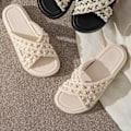 Miniatyrbild 7 av 8: Cross Sommar PVC Tofflor Öppen Tå Lättvikt Mjuk Tjock Sula Slide Tofflor för Kvinnor Utomhus Beige 38-39