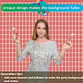 Miniatyrbild 3 av 5: 2Pcs Square Foil Fringe Backdrop Curtain Backdrop for Birthday,