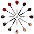 Miniatyrbild 7 av 8: Grams Metallspets Dart Set, Darts Metallspets Set, Metallpilar för