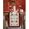 Miniatyrbild 2 av 7: Christmas Table Runner, Christmas Snowflake Elk Rustic Table