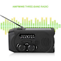 Miniatyrbild 7 av 8: Soldriven AM/FM/WB Radio Handvev Multifunktionell LED-ficklampa SOS-larm JP-frekvens