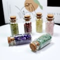 Miniatyrbild 5 av 8: 15 st mini önskeflaskor chip sten set kristall tumlad reiki