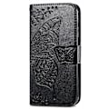 Miniatyrbild 3 av 6: iPhone 13 - Butterfly Print Läder Fodral - Svart