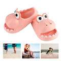 Miniatyrbild 1 av 8: Barn Söta Tecknade Dinosaurieformade Sandaler med Öppen Tå Pojkar Flickor Mjuka EVA Tjocksulade Tofflor Slides 180 Inre Längd 17 cm 26‑27 Gul