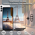 Miniatyrbild 1 av 5: 2-Pack SAMSUNG A15 5G Skärmskydd & 1-Pack linsskydd - Härdat Glas 9H - Super kvalitet 3D