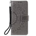 Miniatyrbild 2 av 5: Samsung Galaxy A32 5G - Mandala Läder Fodral - Grå Grey Grå