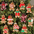 Miniatyrbild 6 av 6: Gingerbread Man Ornaments for Christmas Tree Assorted Plastic
