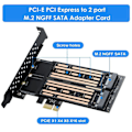 Miniatyrbild 5 av 8: Pcie Adapterkort För Dubbla M.2 Nvme, Förbättrade Datorlösningar Med Höghastighetsdataöverföring Och Avancerad Värmehantering, M Key B Key Gränssnitt