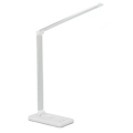 Miniatyrbild 1 av 8: LED-skrivbordslampa 5 nivåer Touch Control USB Ögonskydd Vit Trådlös laddning Bordslampa för studenter Hem Kontor