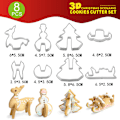 Miniatyrbild 8 av 8: 8PCS/Set 3D rostfria formar med julgran snögubbe