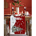 Miniatyrbild 2 av 8: Christmas Table Runner, Christmas Snowflake Elk Rustic Table