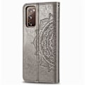 Miniatyrbild 2 av 5: Samsung Galaxy S20 FE - Mandala Läder Fodral - Grå Grey Grå