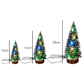 Miniatyrbild 2 av 5: Mini Christmas Trees with Wood Base, Xmas Tabletop Trees for