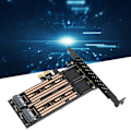 Miniatyrbild 1 av 8: Pcie Adapterkort För Dubbla M.2 Nvme, Förbättrade Datorlösningar Med Höghastighetsdataöverföring Och Avancerad Värmehantering, M Key B Key Gränssnitt