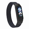 Miniatyrbild 2 av 5: Xiaomi Mi Band 5 / 4 / 3 stylish nylon watch strap - Charcoal / Size: S Svart