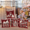 Miniatyrbild 5 av 5: 4pcs Christmas pillow case, linen super soft cushion