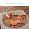 Miniatyrbild 6 av 8: Elegant rund matbricka snacks sushi trä serveringsfat för