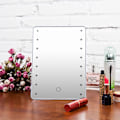 Miniatyrbild 4 av 5: Sminkspegel med 16 LED-lampor Kosmetisk Spegel med Touch Dimmer Batteridriven Sminkspegel för Bordsskiva Badrum White