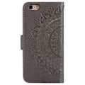 Miniatyrbild 3 av 5: iPhone 6/6S Plus - Mandala Läder Fodral - Grå Grey Grå