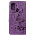 Miniatyrbild 5 av 5: Butterfly läder Samsung Galaxy A21s fodral - Lila Lila