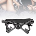 Miniatyrbild 5 av 7: Lesbisk Strap On Sele Vuxen Par PU Läder Mjuk Ergonomisk Justerbar Sele för Dildo Svart