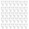 Miniatyrbild 1 av 5: Gardinskena Rullar Tak Gardinskena Krokar Flexibla Böjbara Clips 11 mm Vit Plast Draperiskena Glidare med Krokar för Duschdraperi 40pcs