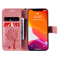 Miniatyrbild 4 av 6: iPhone 13 - Tryckt Träd/Katt Design Fodral - Rosa
