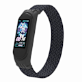 Miniatyrbild 4 av 5: Xiaomi Mi Band 5 / 4 / 3 stylish nylon watch strap - Charcoal / Size: S Svart