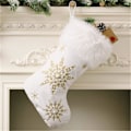 Miniatyrbild 2 av 7: Imitation Pearls Snowflake Print Weihnachtsstrumpf Kreative