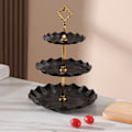 Miniatyrbild 3 av 5: 1 st Tårtställ Vit Plast Dessertbord Ställ Set 4 st 3 Vånings Cupcake Displayställ Kakbricka Rack Serveringsbricka Tårtdisplaytorn för Style 1