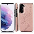 Miniatyrbild 1 av 6: Samsung S23 FE Stöttåligt Skal Korthållare 3-FACK Flippr V2 - Rosegold