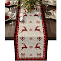 Miniatyrbild 1 av 7: Christmas Table Runner, Christmas Snowflake Elk Rustic Table