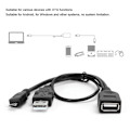 Miniatyrbild 3 av 6: Micro USB Datakabel med Strömförsörjning Host OTG-kabel Micro USB Adapter Y Strömsplitter Svart
