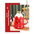 Miniatyrbild 7 av 8: Julmuggset med lock och sked 500 ml Keramisk mugg för