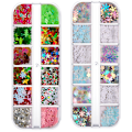 Miniatyrbild 1 av 6: Colored Sequins Nails Art, Glitters Thin Paillette Flakes