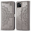Miniatyrbild 2 av 5: iPhone 11 Pro Max - Mandala Läder Fodral - Grå Grey Grå