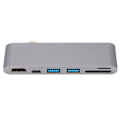 Miniatyrbild 2 av 4: 6-i-1 Hub Adapter Typ-C till HDMI 4K x 2K 1080P USB3.0 SD/TF-kort för Macbook Adapter
