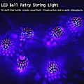 Miniatyrbild 1 av 8: 1,2 m 10 LED-boll ljusslinga för sovrum gräsmatta landskap