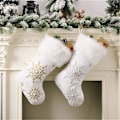 Miniatyrbild 5 av 7: Imitation Pearls Snowflake Print Weihnachtsstrumpf Kreative