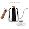 Miniatyrbild 1 av 8: 304 Rostfritt stål Trähandtag Dropp Kaffe Kanna Lång