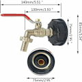 Miniatyrbild 5 av 5: 1000L Tankkran S60X6 IBC Krananslutning med 1/2 Slanganslutning Dräneringstankadapter för Trädgårdskran för Tankadapter (1 Styck)