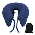 Miniatyrbild 2 av 8: Dreamscape Resekudde, Ergonomiskt Nackstöd i Memory Foam, Mjukt Tvättbart Överdrag i Mjölksilke, Uppblåsbar Design för Hygien, Inkluderar Ögonmask för Avskildhet