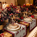 Miniatyrbild 3 av 7: Christmas Table Runner, Christmas Snowflake Elk Rustic Table