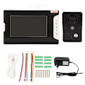 Miniatyrbild 2 av 8: 7-tums Video Intercom System Mörkerseende LCD Handsfree Video Dörrtelefon Dörrklocka med Kameramonitor 100‑240V EU-kontakt