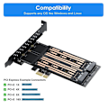Miniatyrbild 6 av 8: Pcie Adapterkort För Dubbla M.2 Nvme, Förbättrade Datorlösningar Med Höghastighetsdataöverföring Och Avancerad Värmehantering, M Key B Key Gränssnitt