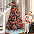 Miniatyrbild 6 av 6: Christmas Tree skirt stylish tree skirt and sequined snowflake