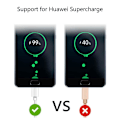 Miniatyrbild 2 av 6: Original Huawei USB-C SuperCharge Kabel 22,5W 5A för Snabb Laddning