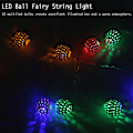 Miniatyrbild 1 av 8: 1,2 m 10 LED-boll ljusslinga för sovrum gräsmatta landskap