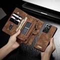 Miniatyrbild 4 av 8: CASEME Samsung Galaxy S21 Ultra Retro läder plånboksfodral Brun Brun